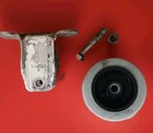 4 Vintage Alc Industrial 3  Non-swiveling Caster Wheels Heavy Duty Rubber Wheels