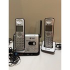At t Dect 6 0 Cordless Phone System 2 Handsets Digital Answering Machine Silver