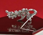4ct Round Cut Lab Created Diamond Women s Brooch Pin 14k White Gold Finish