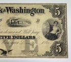 1861 Bank Of Washington Nc North Carolina  5 Dollar Issued Obsolete Note