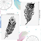 6 Pieces Decorative Mandala Feather Stencil Reusable Mandala Painting Templates 