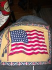  2  Vintage Antique Cigar Tobacco Flannel Felt  Usa 48 Star Flag 10 1 2 X 8 1 2