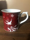 Starbucks Coffee Red White Mug 2010 Christmas Dove Birds Holiday Rare Htf