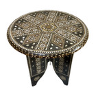 Handmade Wooden End Table Carving Wood Table Home Decor Mother Of Pearl Inlay