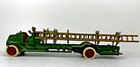 Antique Arcade Large Cast Iron Fire Ladder Mack Truck Toy With Dual Rear Wheels