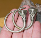 Large Antique Tuareg Tribal Ethnic Silver Tsabit Tizabaten Earrings Mali  Africa