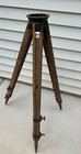 Vintage Wood Surveyor Transit Level Tripod Brass Hardware     3311