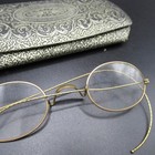 Antique 12k Gold Filled Wire Rim Spectacles Eyeglasses W  Ornate Vintage Case