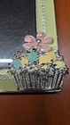 Light Green Enamel Picture Frame With Basket Of Flowers Crystals   Pink Ribbon