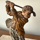 Antique Hubley Cast Iron Golfer Doorstop A Difficult Lie 238 Vintage Academia