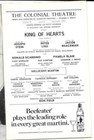 Don Scardino   Pamela Blair     king Of Hearts  Tryout   Playbill  1978  Boston