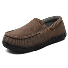 Mens Moccasin Slippers Memory Foam House Shoes  Indoor outdoor Warm 11 Brown
