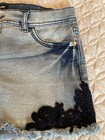 Jordache Girls Denim Cut-off Shorts Size 16 Light Wash Blue Lace Trim Pockets