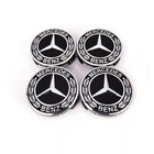 4 Pcs For Mercedes Benz Wheel Center Caps Emblem Black And Chrome Hubcaps 75mm U