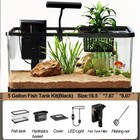5 Gallon Fish Tank Aquarium Plastic Starter Kit With Filter Small Net