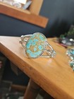 Native American Indian Sterling Silver Turquoise Cuff Samson Edsitty Navajo