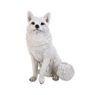 Exclusive Snow Fox Sitting Garden Statue Decor Home Animal Sculpture Wildlife