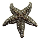 Vintage S a s s  Starfish Shoe Clips Gold Tone With Rhinestones Nautical Beach