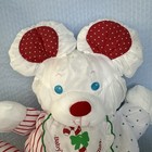 Fisher Price Puffalump Baby s First Christmas Mouse  Rattle Gc White Red Vintage
