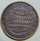 Rare Est  1862 U s  Trade Merchant Token Mallory Commission Livestock -   1024