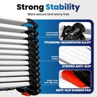 Wall Mounted Folding Ladder With Armrests Loft Attic Stairs Pull Down 12 Steps