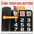 Uvital Big Button Phones For Seniors  Black Corded Landline Phone With 3