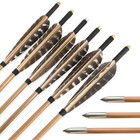 12x 33  Bamboo Arrows 5  Feather Traditional Hunting Archery Longbow Recurve Bow