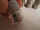 4 Vintage Antique Sterling Silver Sewing Thimbles 2 Simmons Brothers