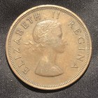 1954 South Africa 1 Penny George Vi Bronze Coin - Xf  extra Fine  Condition