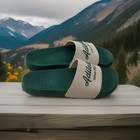 Adidas Adilette Since 1972 Men   s Slide Sandals Green white Us 12 Mens