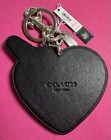 Nwt Coach Leather Heart Lightning Bolt Key Chain Fob Keychain Bag Charm