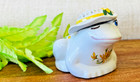 Vintage 1980 Avon Flirtatious Winking Frog Ceramic Pomander Potpourri Holder 3 