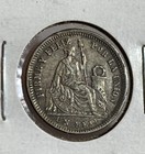 1860 Yb Peru 1 Real Km-181 Silver Coin  Xf