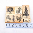 Stampin Up Wood Rubber Stamp Lovely As A Tree  Set Of 6 2001 Leaves Spruce Oak