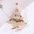 Sparkling Crystal Christmas Tree Rhinestone Brooch Pin Xmas Party Women Jewelry
