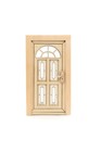 Miniature Dollhouse Front Door     1 12 Scale Wooden Door With Hinges Unfinished