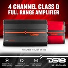 Ds18 Sxe-3000 4d Car Amplifier Full-range Class D 4-channel - New Design - Red