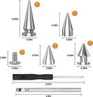 180 Sets Multiple Size Cone Spikes For Clothing  Punk Rock Studs And Spikes 