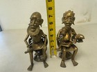Lot Of 2 Antique Handcrafted Brass African Farmer Statues     Decorative Figures