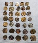 35 Vintage Antique Pierce   Metal Picture Buttons Flowers