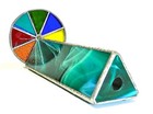Vintage Kaleidoscope Stained Glass Double Wheel