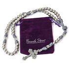 Paracord Silver Steel Beads Rosary Rugged Beaded Necklace Catholic Cross