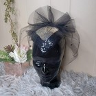 Fedoria Sheer Tulle Veiled Fascinator Whimsy Hat Cocktail Party Bridal Church
