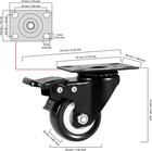 Heavy Duty Caster Wheels 2in Swivel Locking With Brake Top Plate 4pc