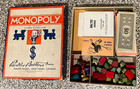Vintage 1937-39 Pre Ww2 Era Monopoly Game Wooden Tokens Hotels   Houses Nice