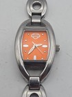 Harley Davidson Ladies Bulova Wrist Watch Orange New Battery Tested Working 
