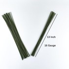 70 Pcs Floral Wire  16 Gauge Stem Dark Green Paper Wrapped For 16