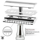 Silvertip Badger Hair Shaving Brush With De Safety Razor  Men s Luxury Black Kit