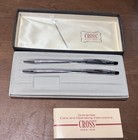 Vtg Cross Ball Pen And Pencil Set Silver Tone W  Booklet   Box -forbes Health