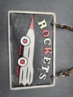 1950 s Chicago Metal Craft Car Club Sign Rockets Original Port Ca Tag Rare